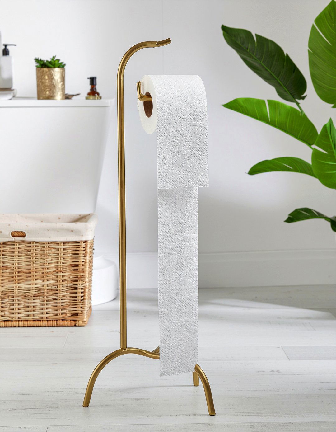 Standing Toilet Paper Holder - 30 bathroom essentials ideas