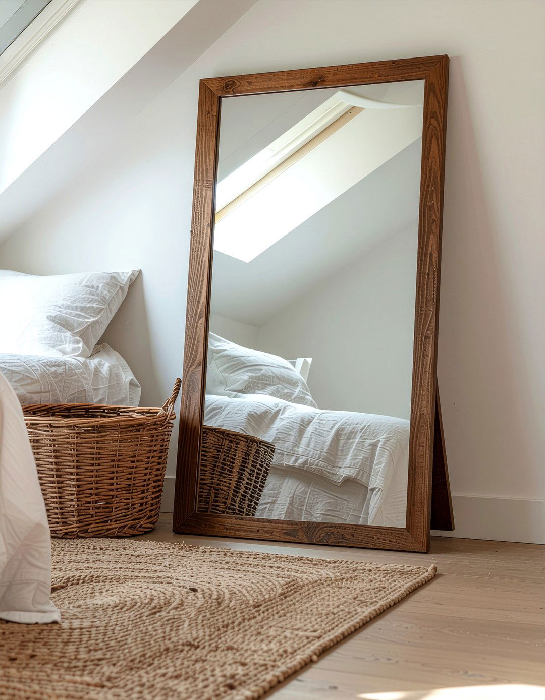 Standing Wood Mirror - 30 bedroom mirror ideas