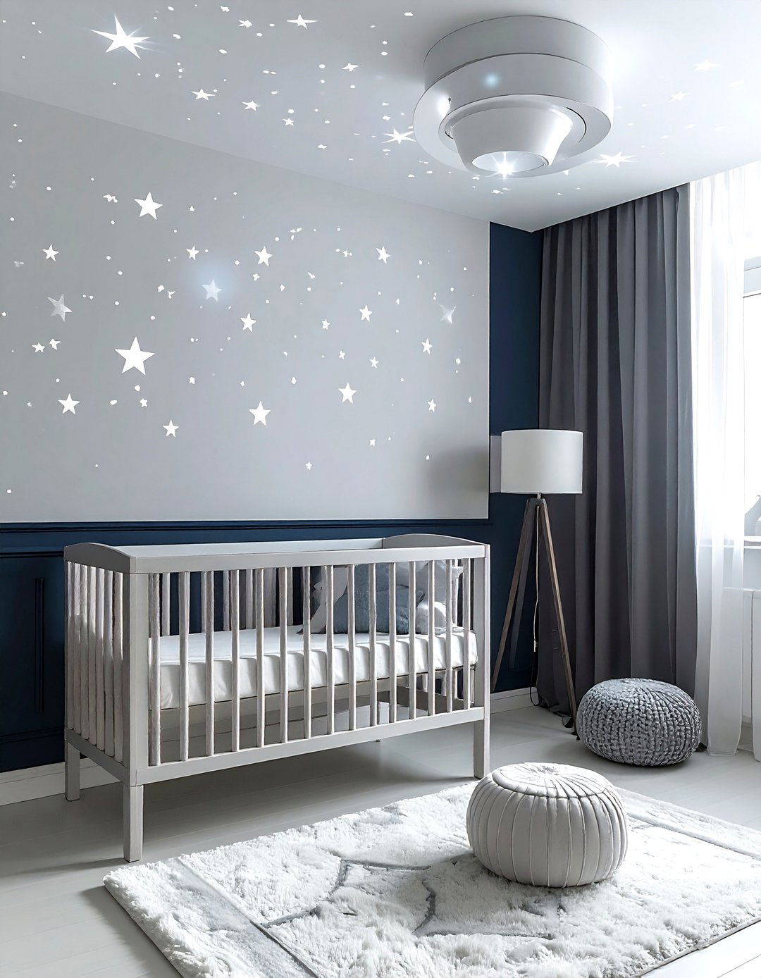 Star projector for baby room - 30 nursery lighting ideas