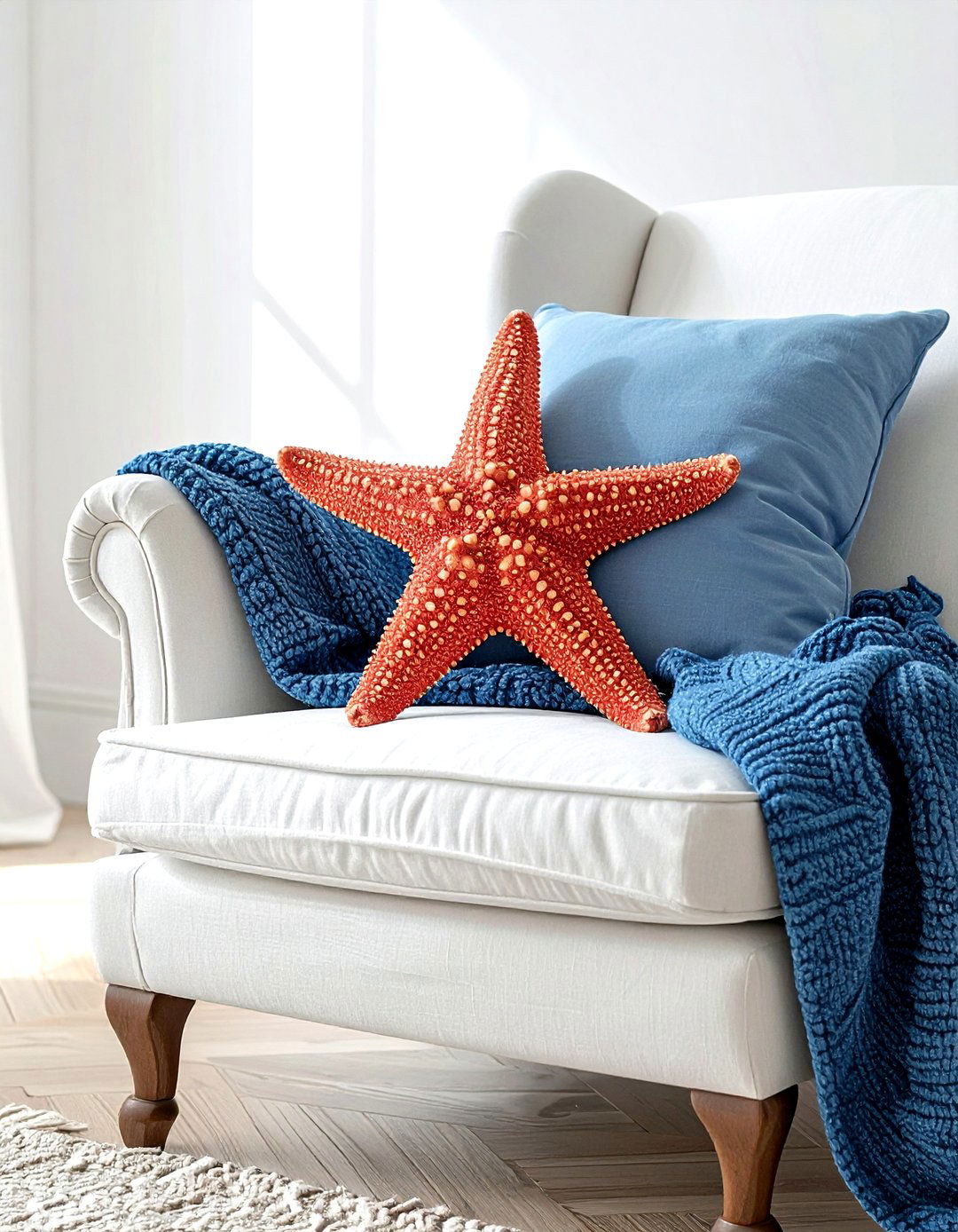Starfish Throw Pillow - 30 mermaid bedroom ideas