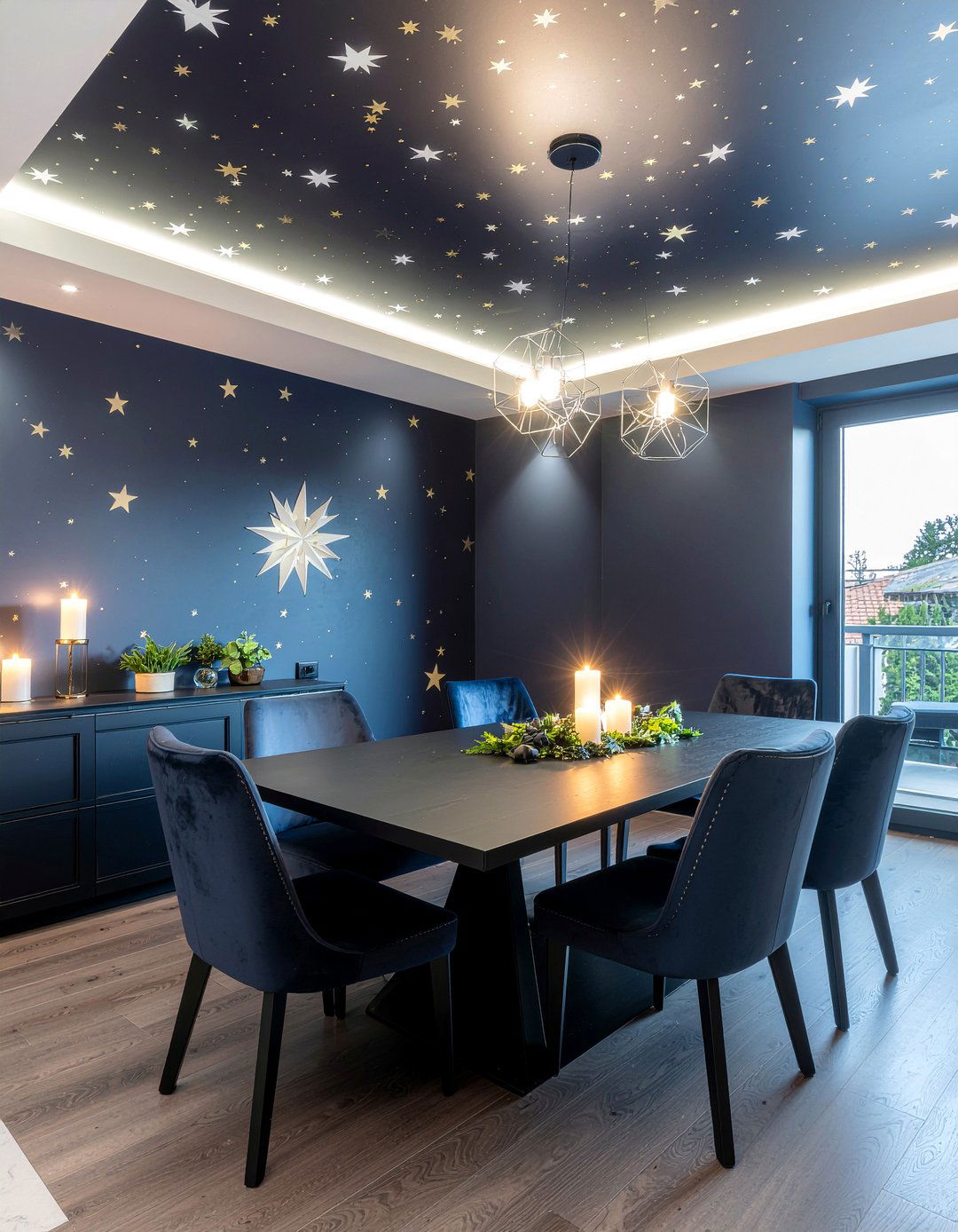 Starry Ceiling Wallpaper Dining Room - 30 dining room wallpapered ceiling ideas