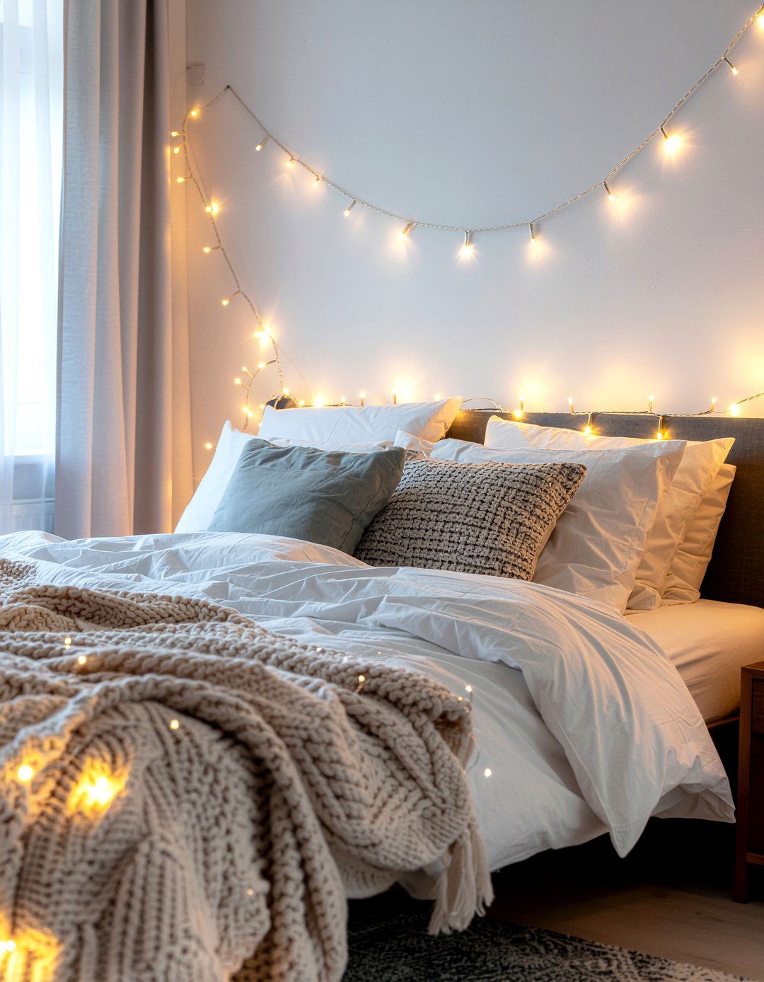 Starry fairy lights - 30 galaxy bedroom ideas