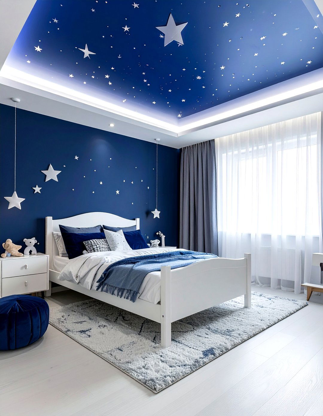 Starry night ceiling - 30 children's room decor ideas