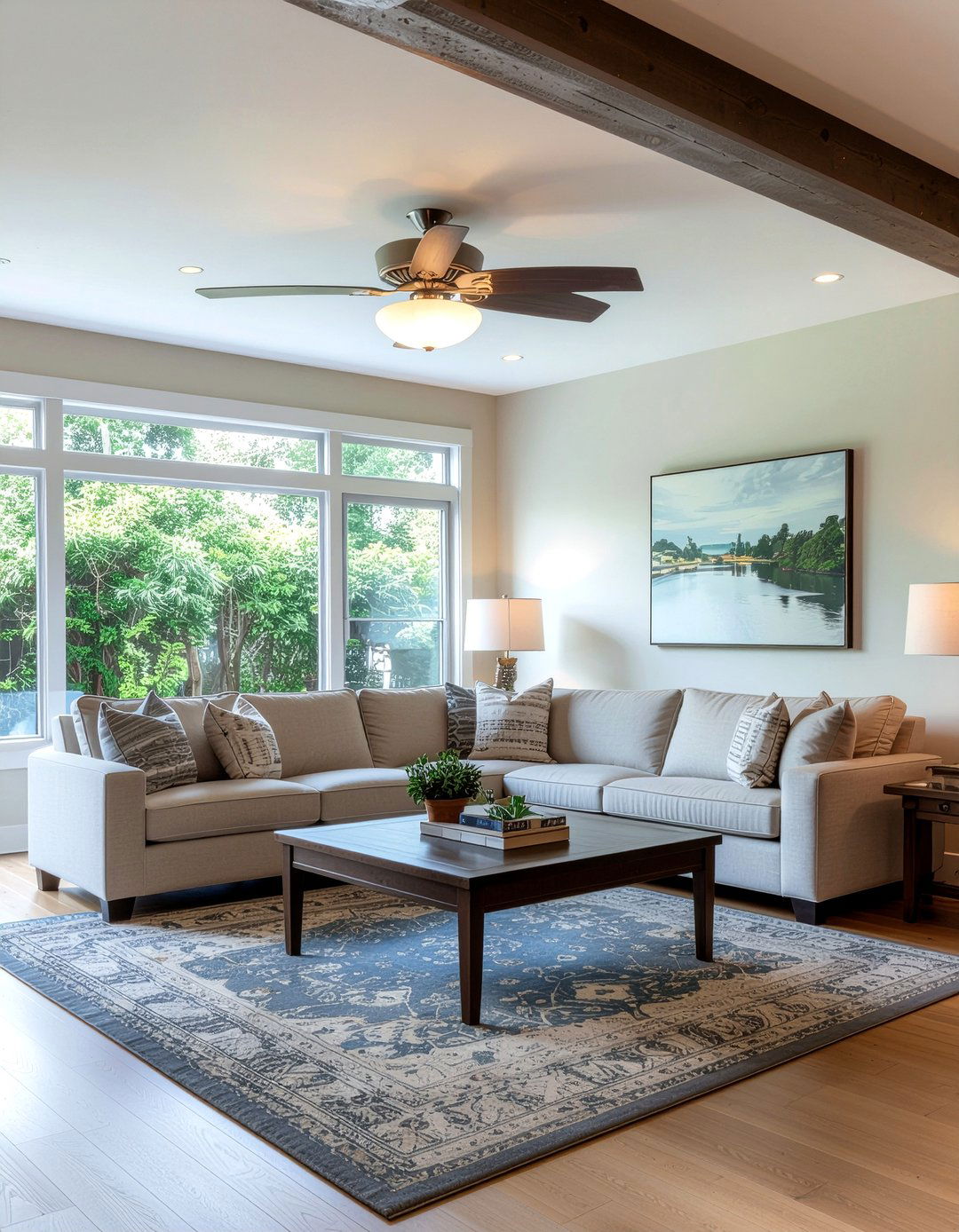 Statement Ceiling Fan With Light - 30 living room lighting ideas