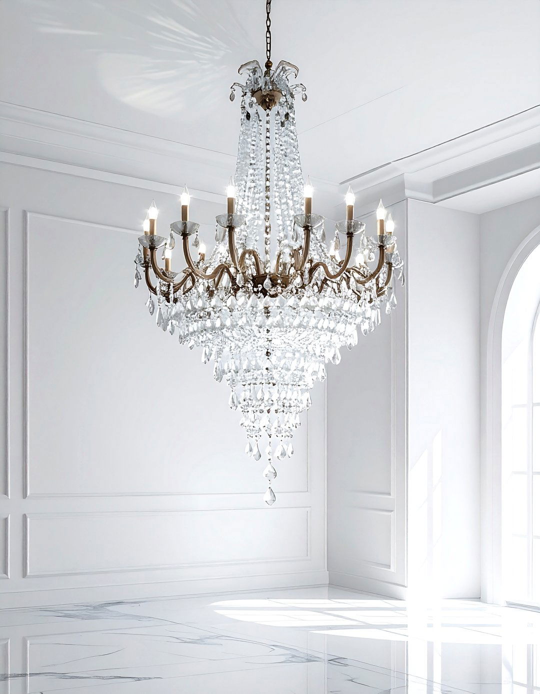 Statement Crystal Chandelier - 30 grand entryway ideas