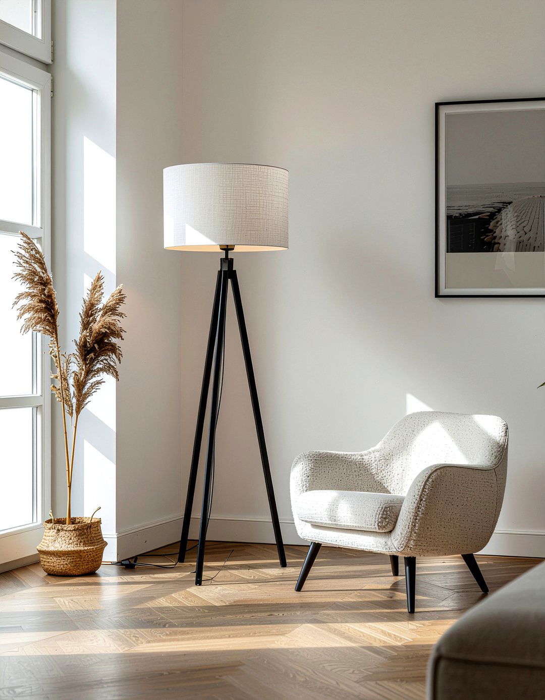 Statement Floor Lamp - 30 living room improvement ideas