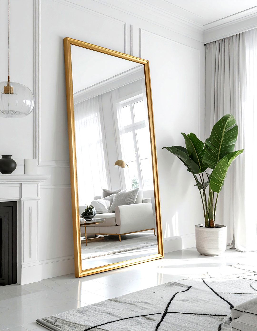 Statement Floor Mirror - 30 corner vignette ideas