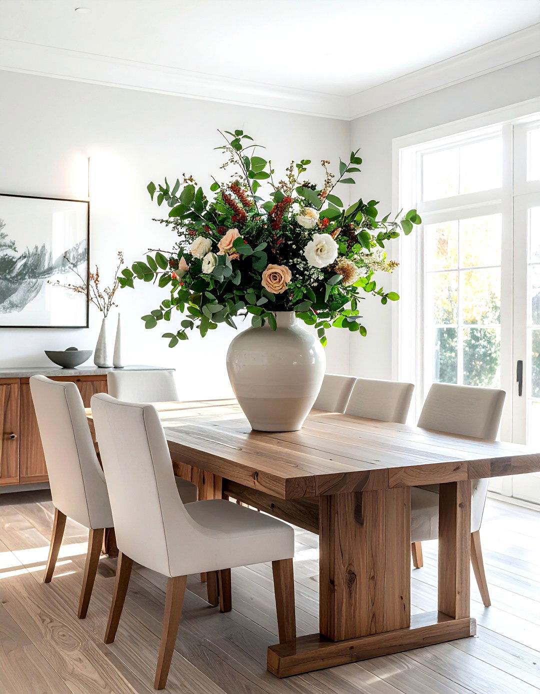 Statement Floral Centerpiece - 30 modern traditional dining room ideas