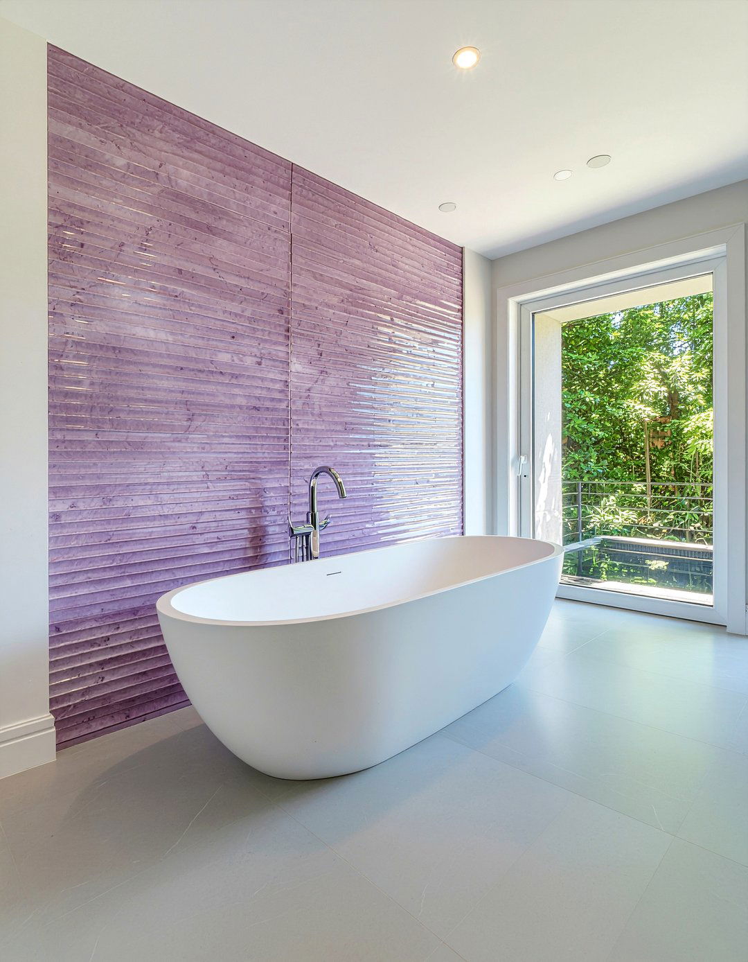 Statement Fluted Tile Feature Wall - 30 fluted tile bathroom ideas