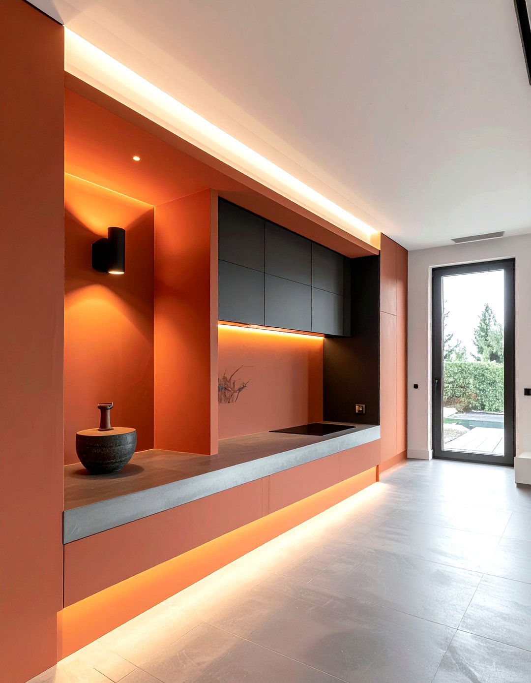 Statement Lighting Niche - 30 kitchen alcove ideas