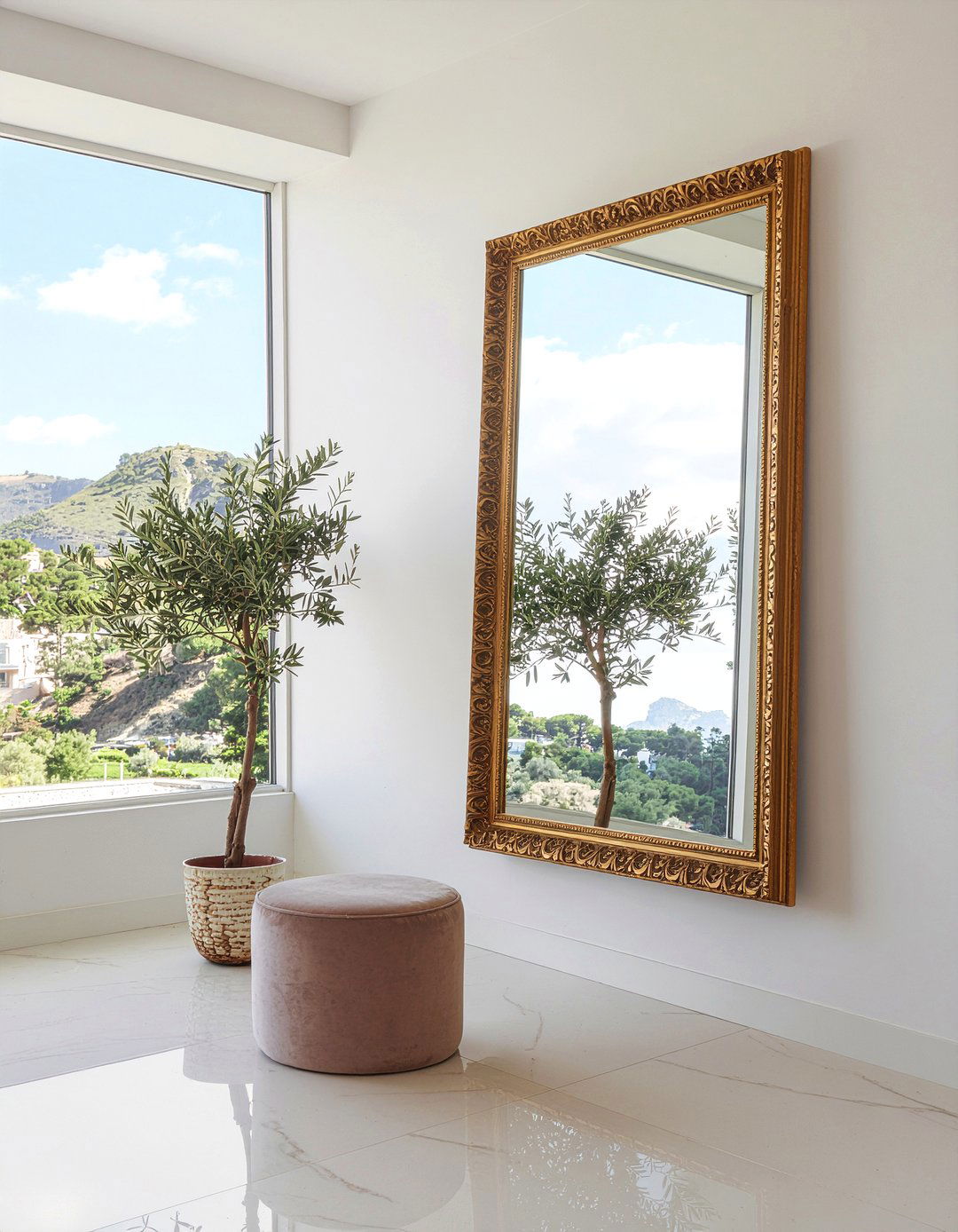 Statement Mirror Corner - 30 living room nook ideas