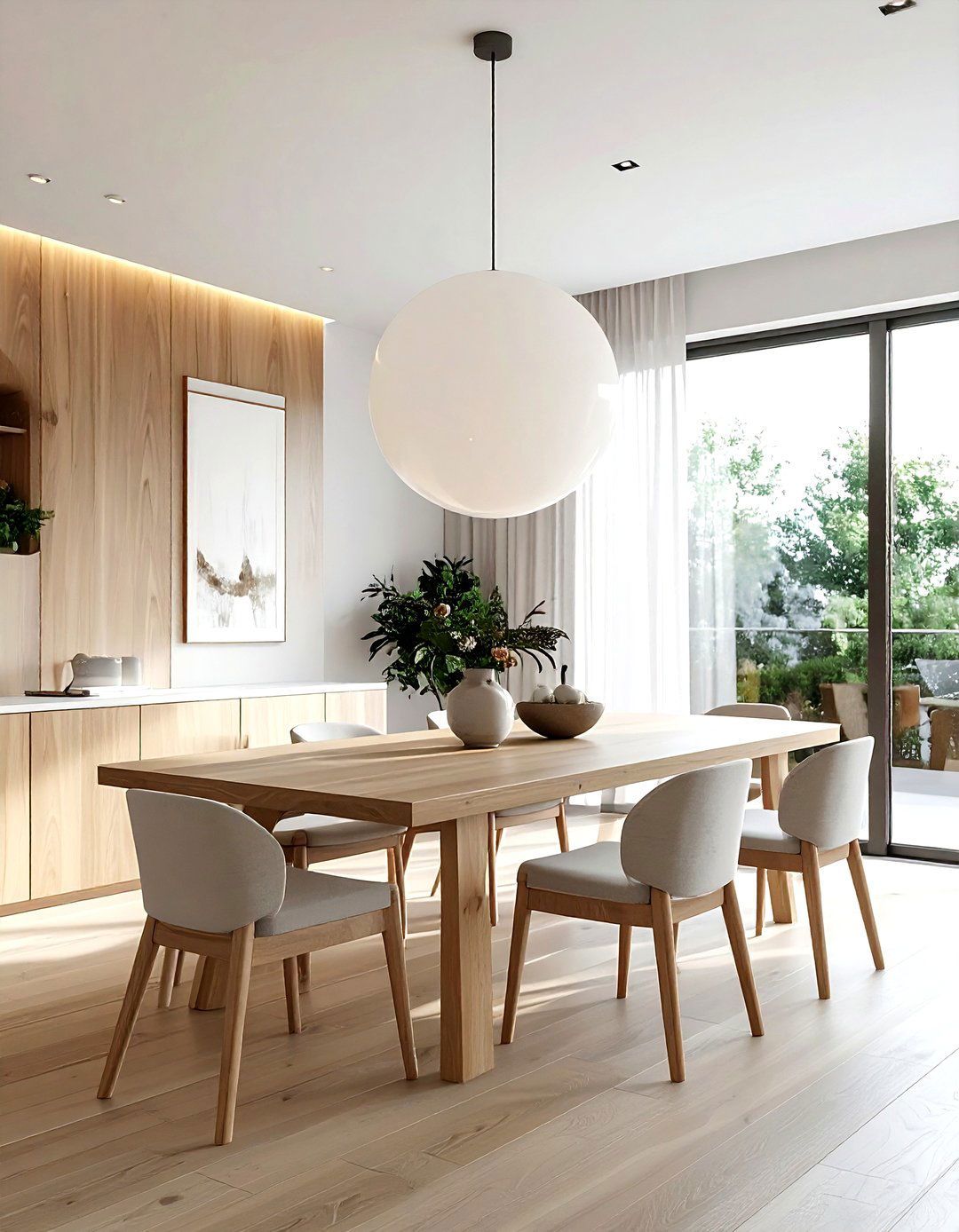 Statement Pendant Light - 30 minimalist dining room ideas