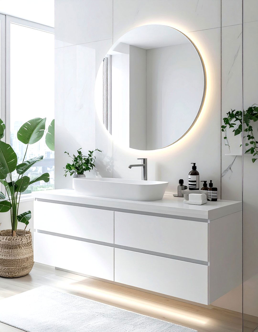 Statement bathroom mirror - 30 large bathroom ideas