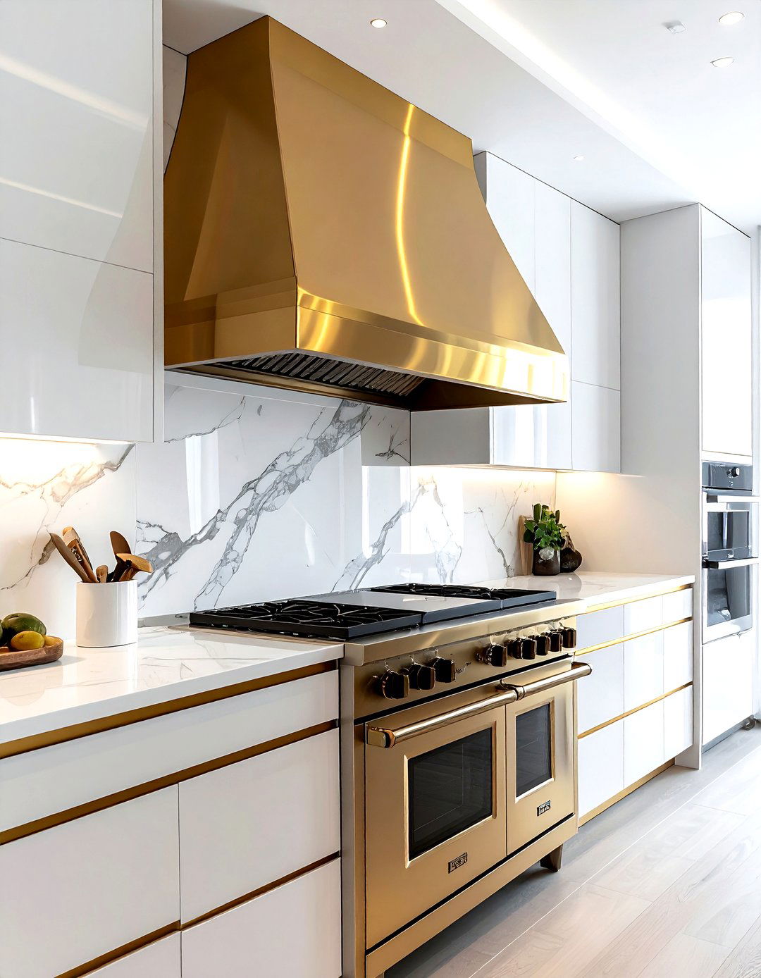 Statement hood kitchen - 30 Hollywood regency kitchen ideas