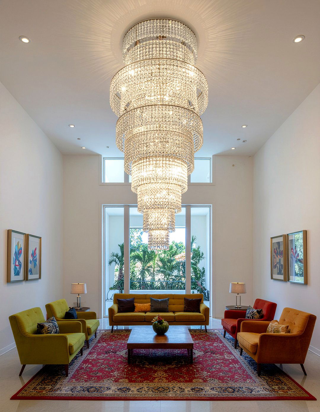 Statement lighting fixtures - 30 maximalist living room ideas
