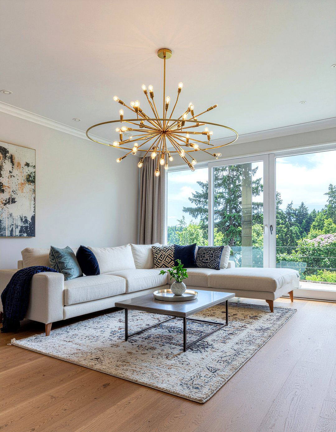 Statement living room lighting - 30 living room remodel ideas