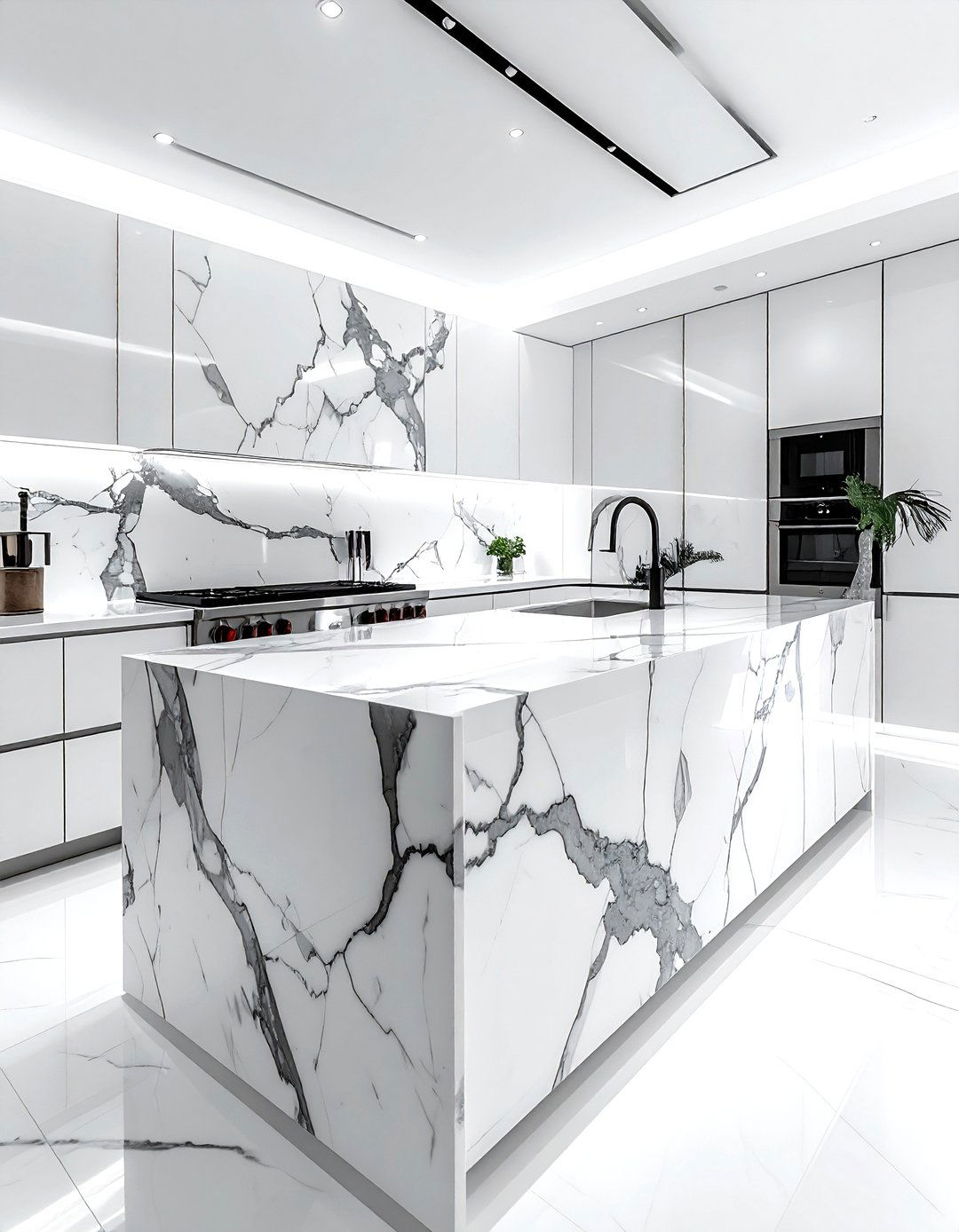 Statement marble backsplash - 30 current decor ideas