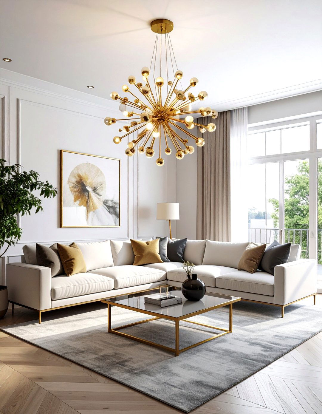 Statement pendant light - 30 living room zoning ideas