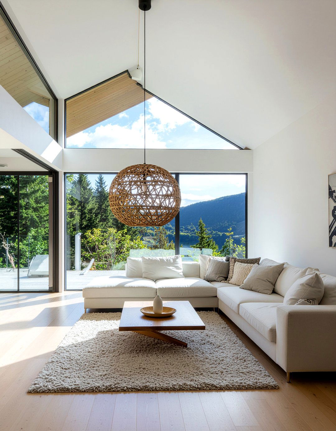 Statement pendant light - 30 Norwegian living room ideas