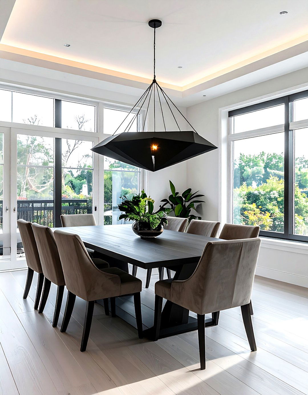 Statement pendant light - 30 weekend dining room project ideas