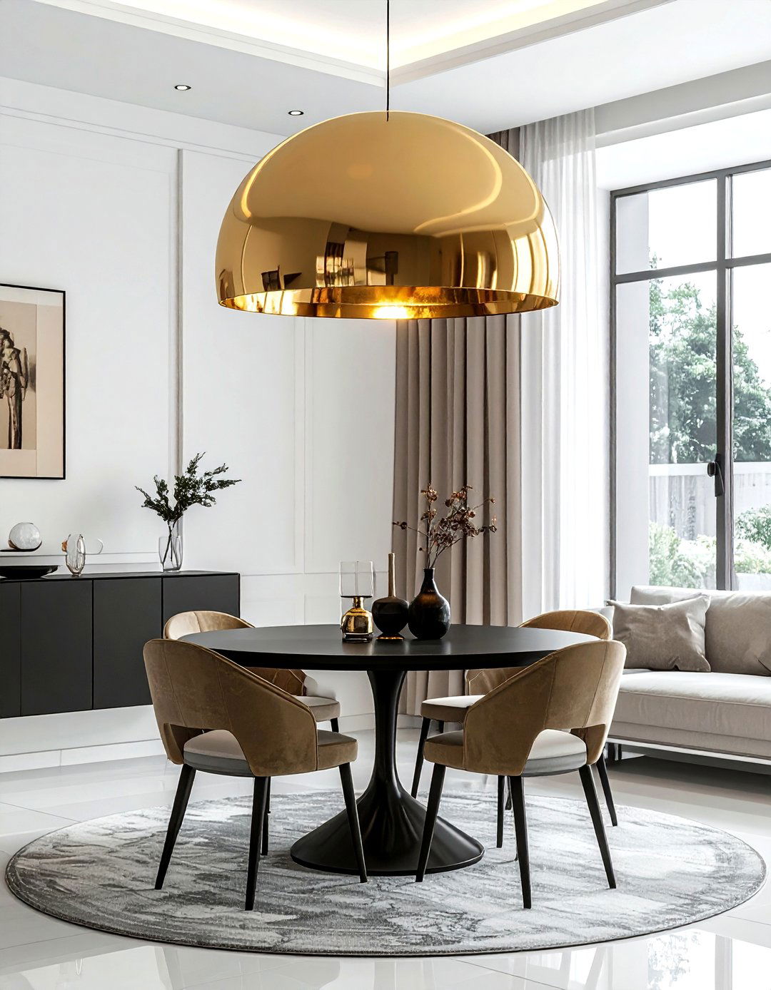 Statement pendant lighting - 30 dining room for small spaces