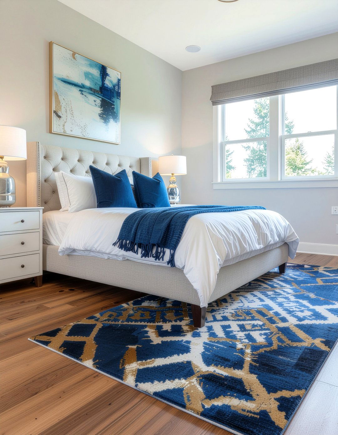 Statement rug - 30 bedroom on a budget ideas