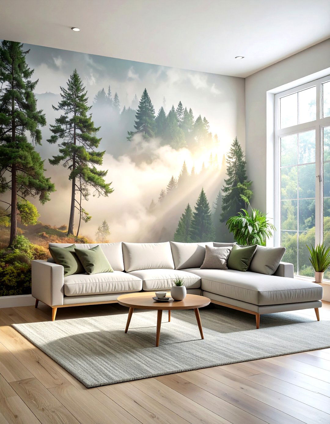 Statement wallpaper mural - 30 living room statement piece ideas