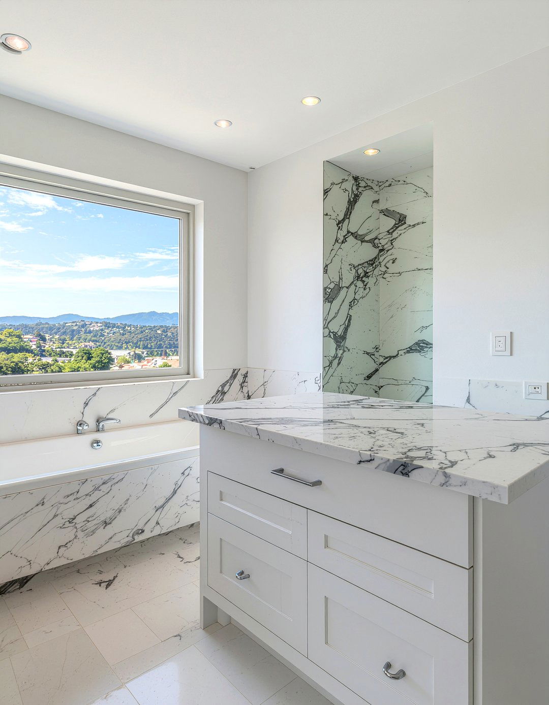 Statuario marble bathroom - 30 marble countertop bathroom ideas