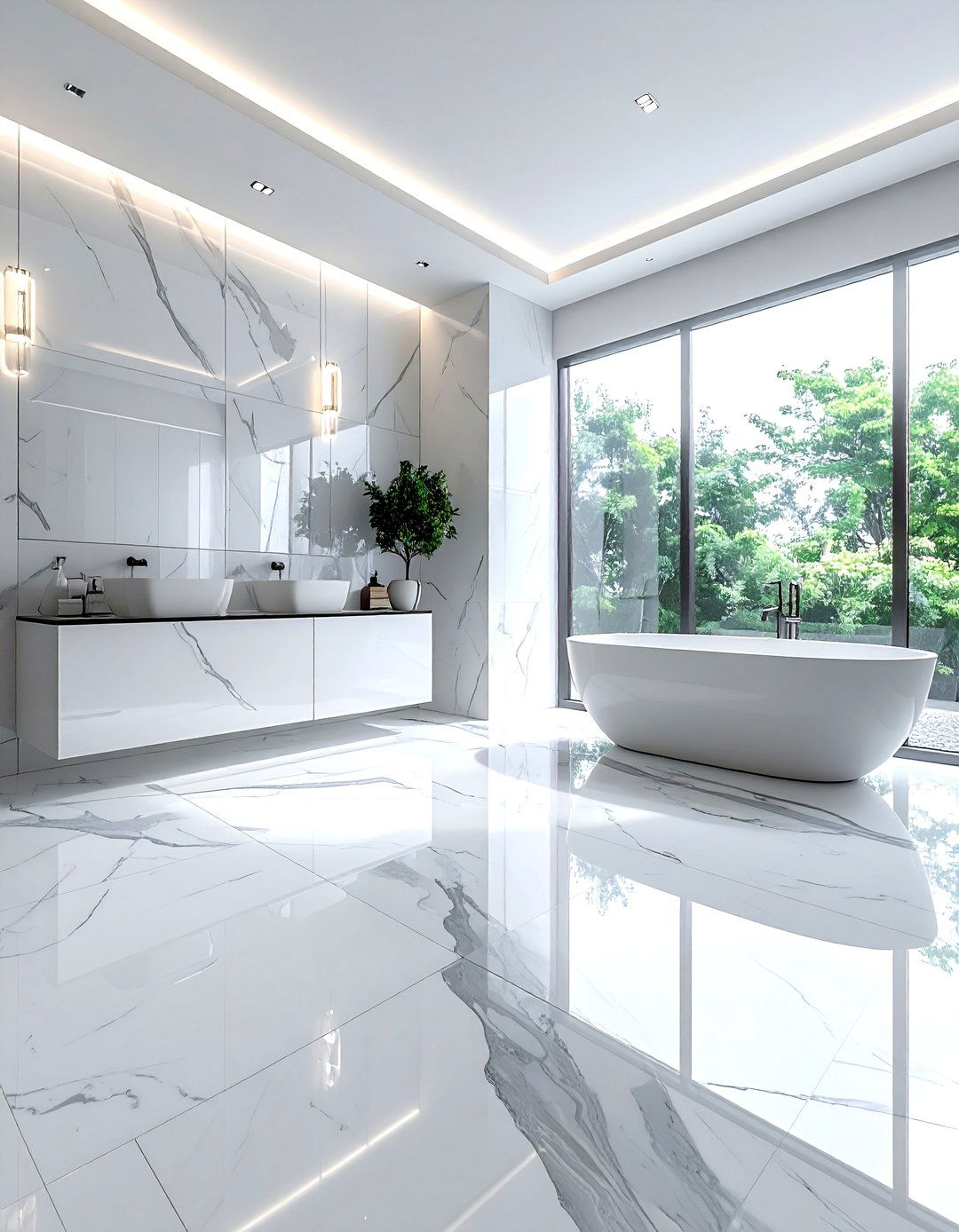 Statuario marble floor tiles - 30 Statuario marble bathroom ideas