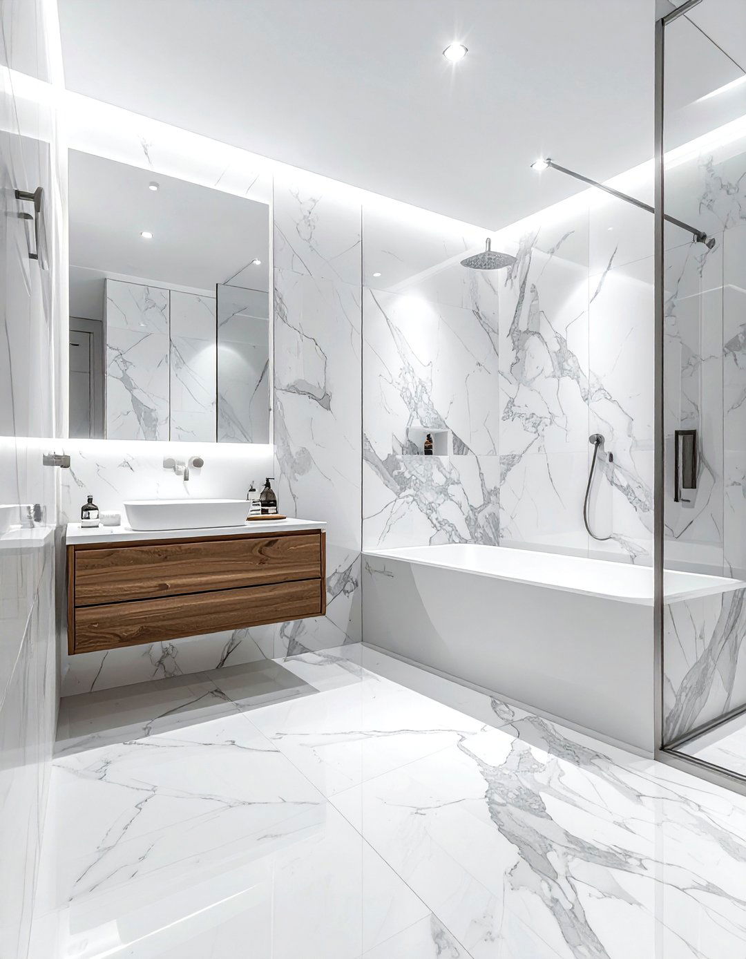 Statuario marble wet room - 30 Statuario marble bathroom ideas