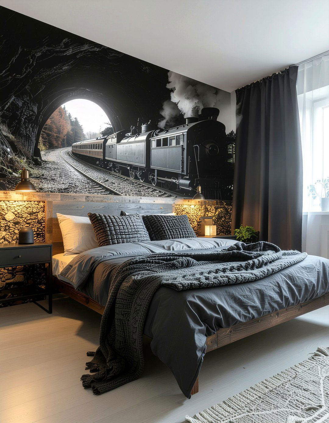 Steam Locomotive Wallpaper - 30 train bedroom ideas