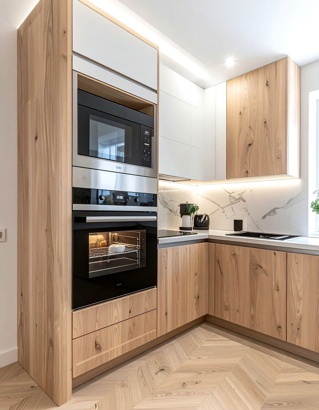 Steam oven in corner cabinet - 30 steam oven kitchen ideas