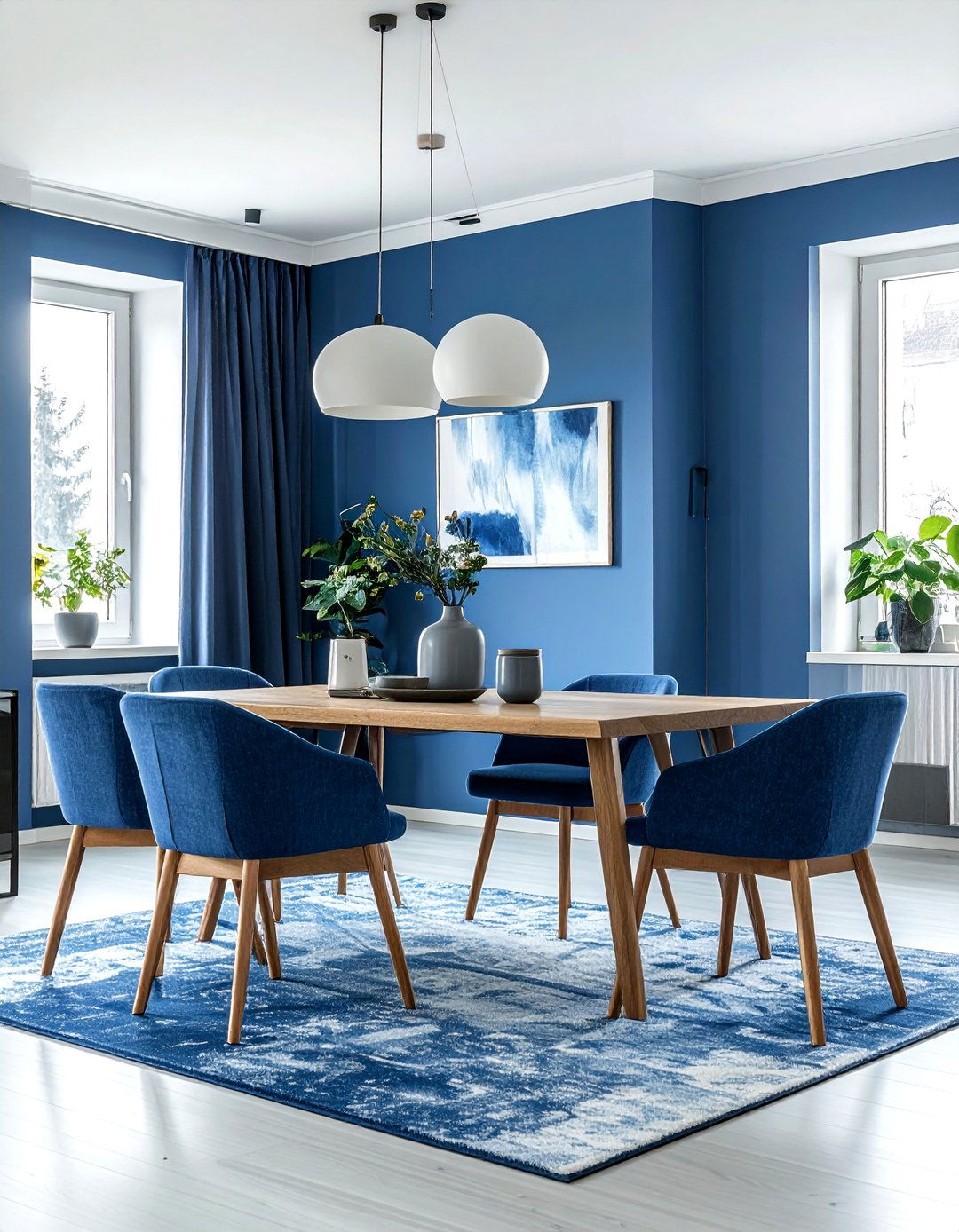 Steel Blue Dining Room - 30 blue dining room design ideas