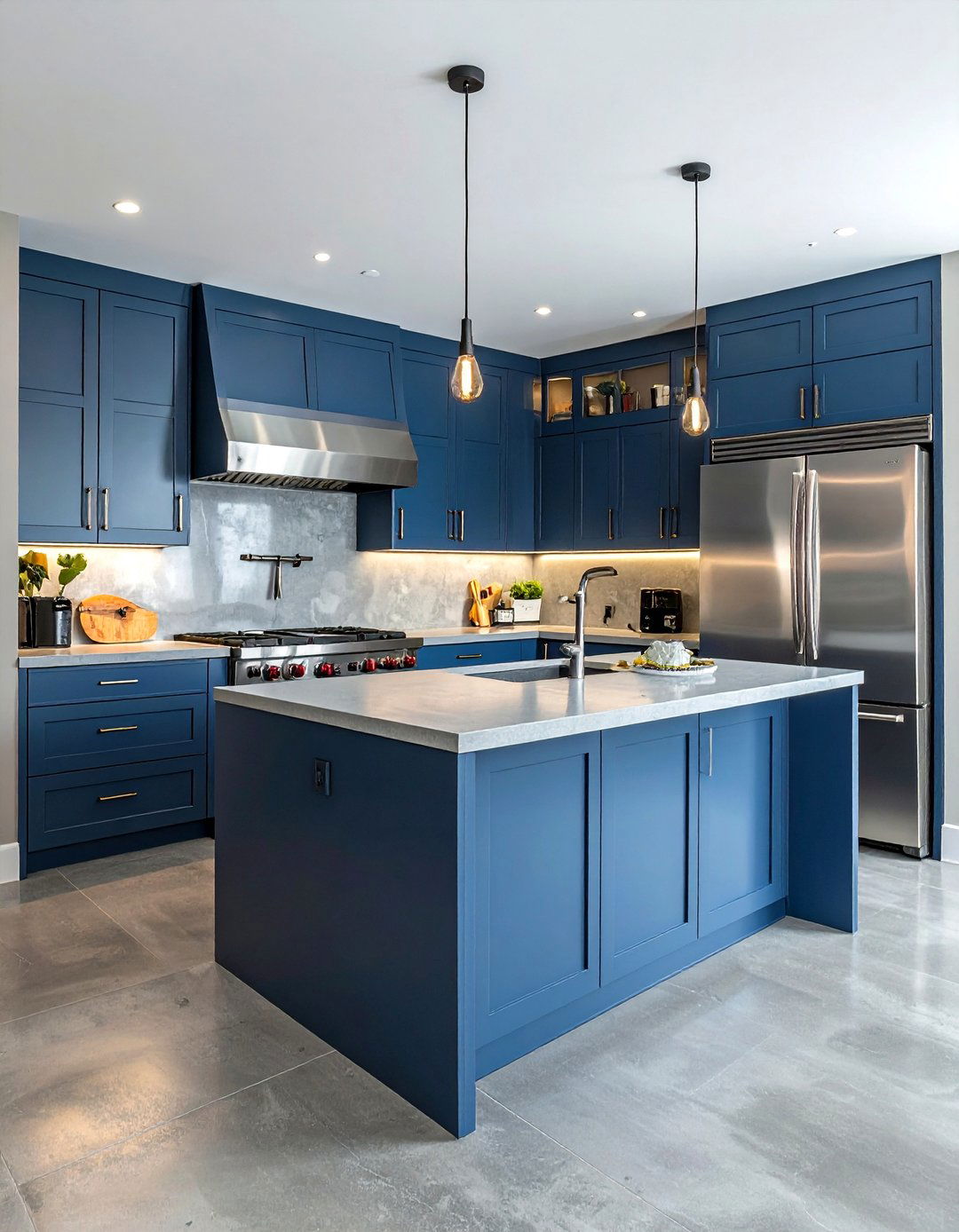 Steel Blue Kitchen Cabinets - 30 blue kitchen cabinet ideas