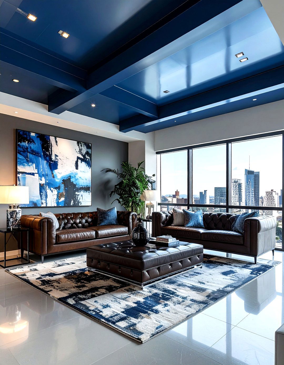 Steel Blue Living Room Ceiling - 30 living room blue ceiling ideas