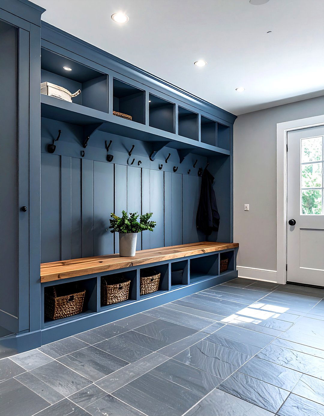 Steel Blue Mudroom - 30 blue decor ideas