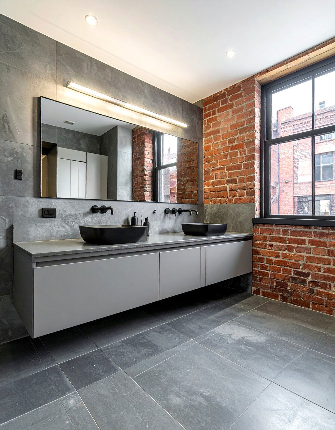 Steel Gray Granite - 30 granite countertop bathroom ideas