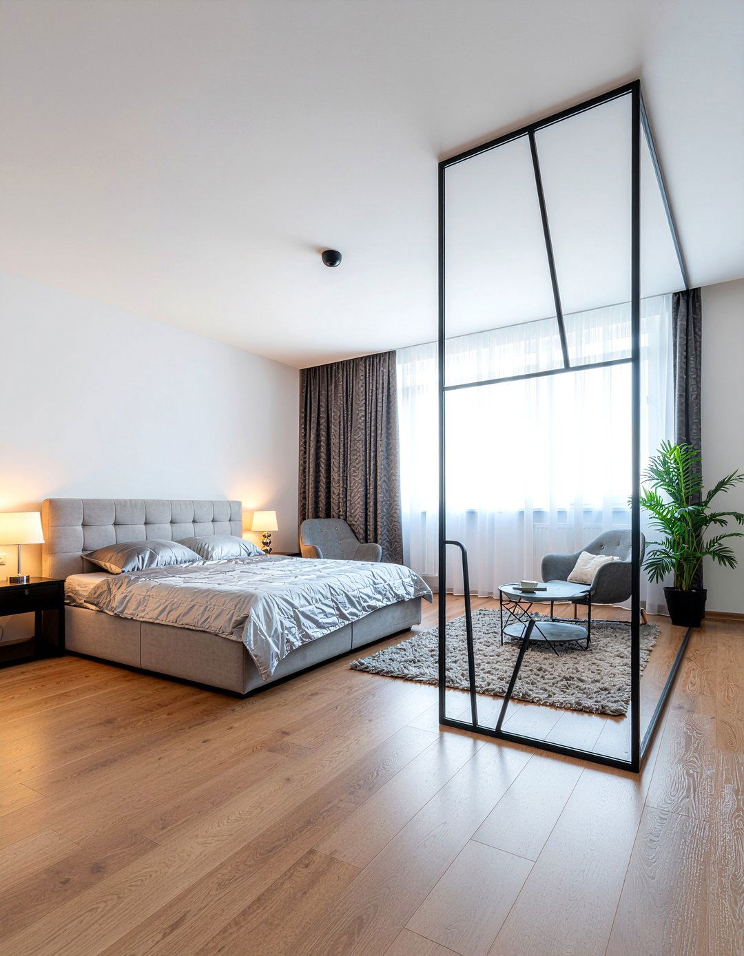 Steel Room Divider - 30 metal accent bedroom ideas