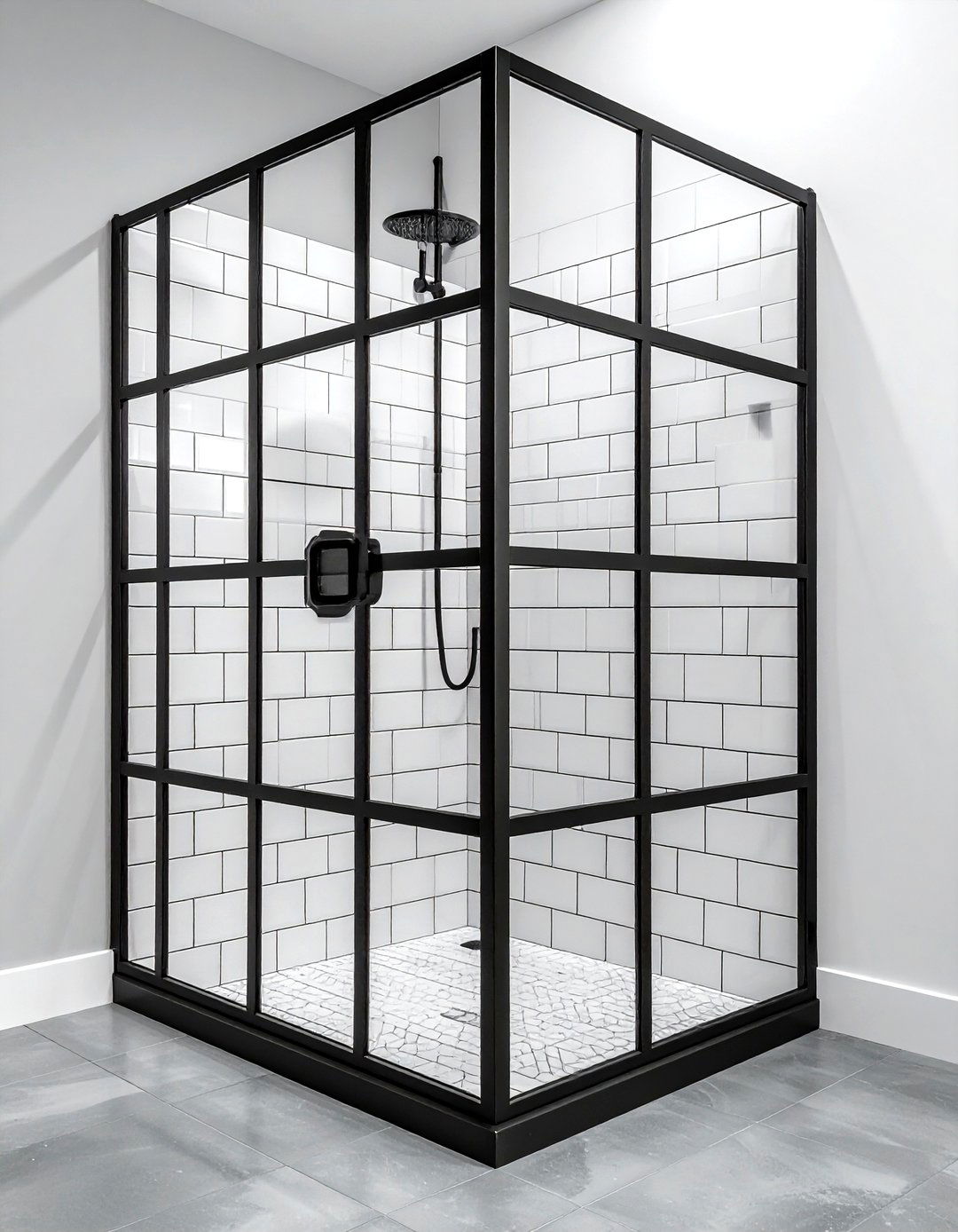 Steel Shower Door - 30 metal bathroom ideas