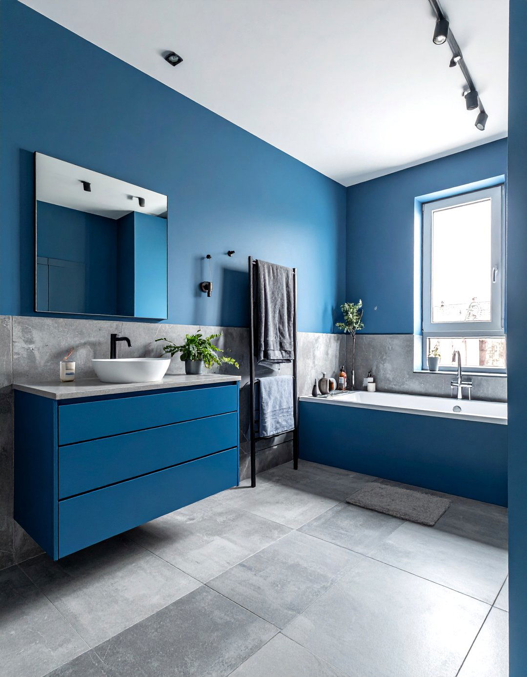 Steel blue bathroom - 30 cool tone bathroom ideas