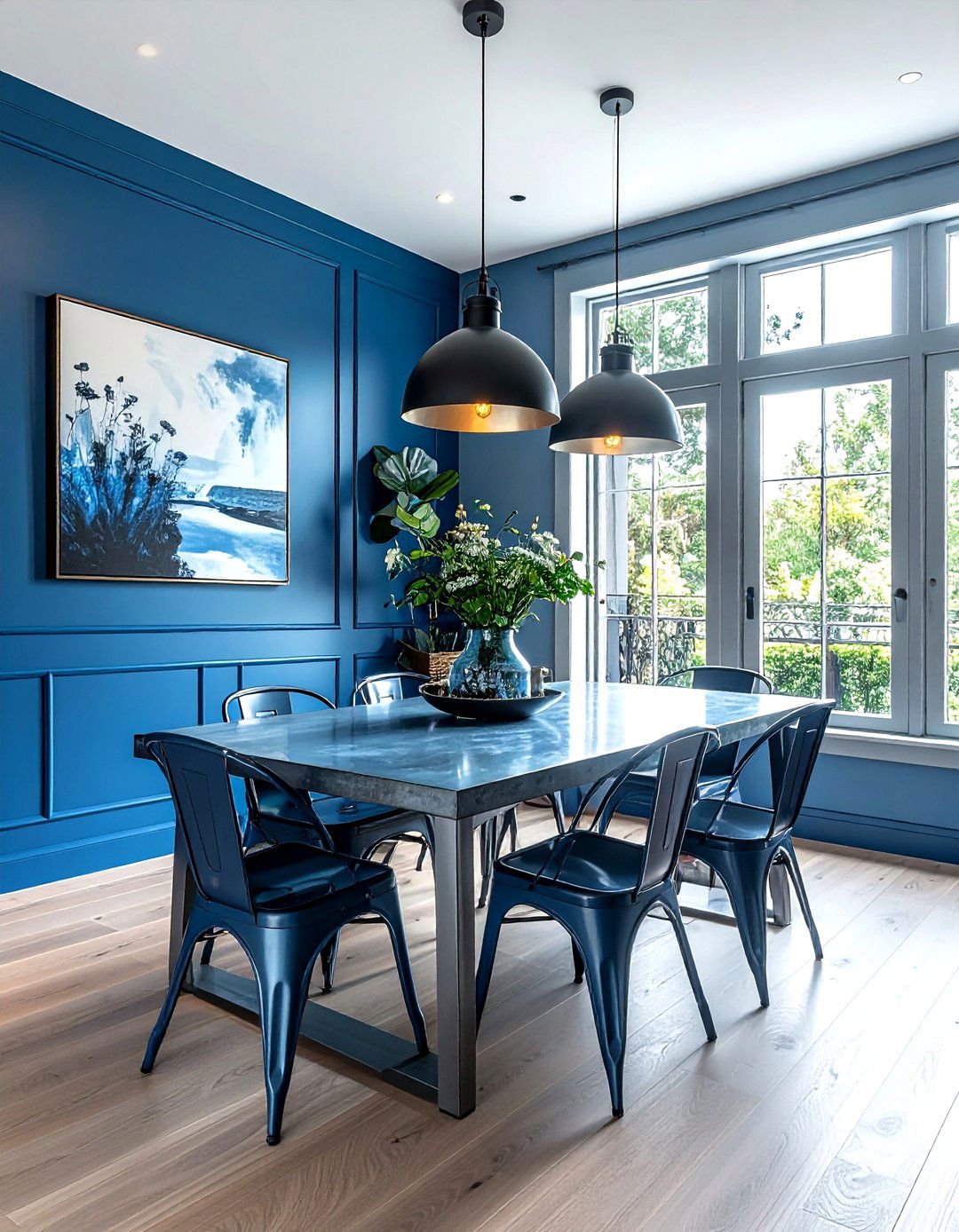 Steel blue dining room - 30 blue dining room ideas
