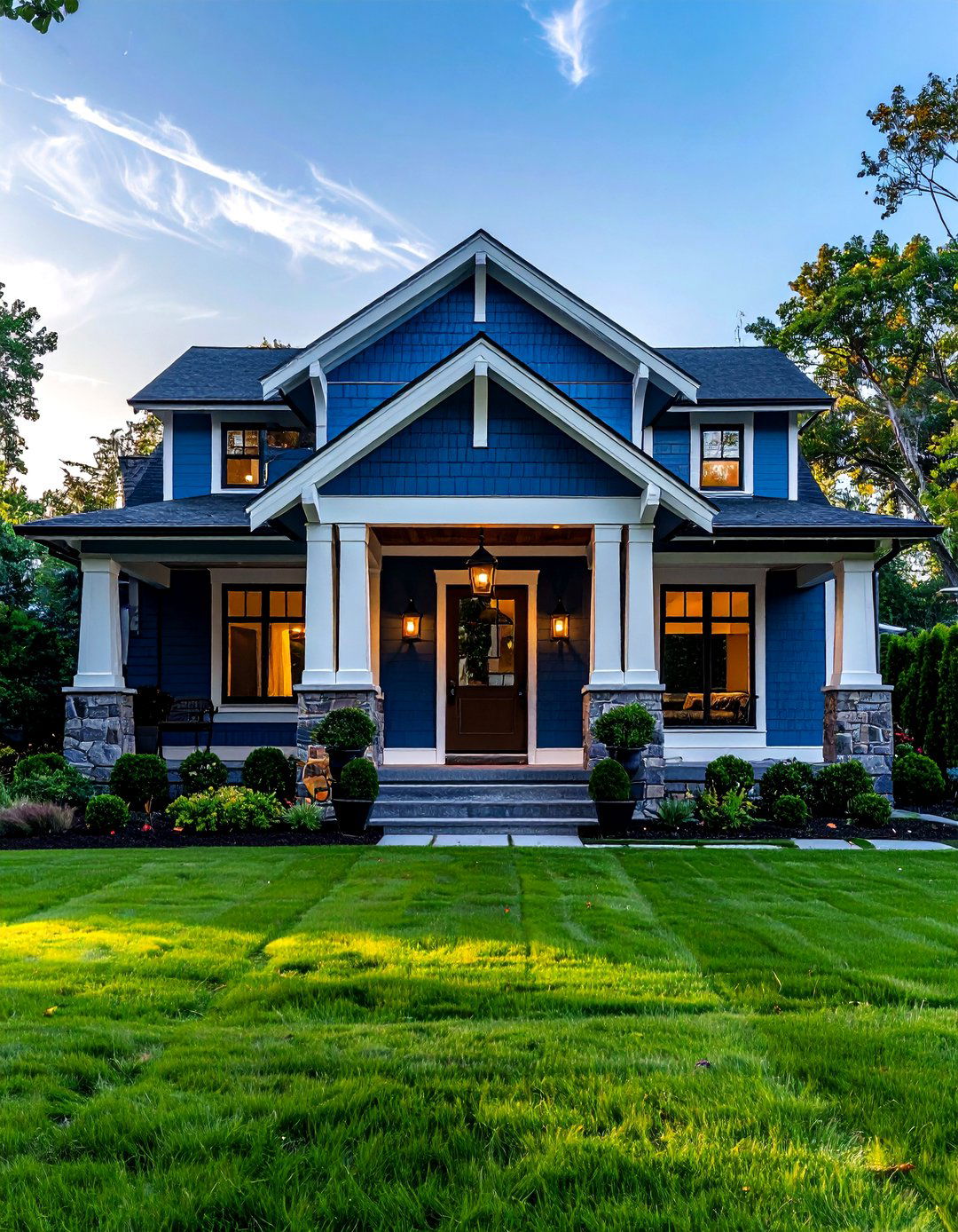 Steel blue exterior house - 30 blue paint color ideas