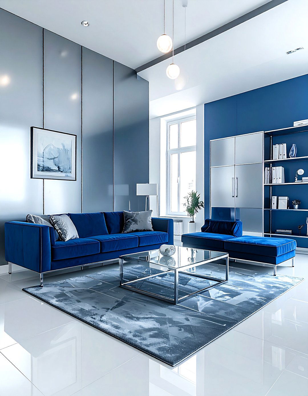 Steel blue living room - 30 cool blue living room ideas