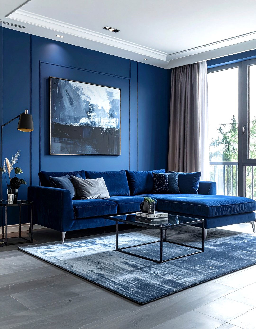 Steel blue living room - 30 modern blue living room ideas