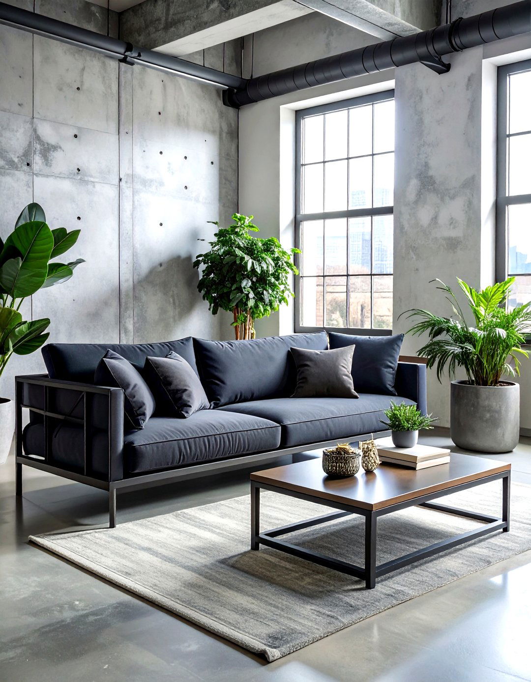 Steel frame sofa - 30 living room industrial furniture ideas