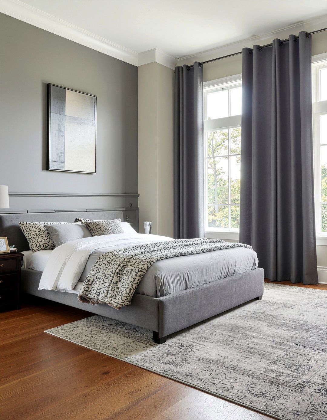 Steel gray bedroom curtains - 30 all gray bedroom ideas
