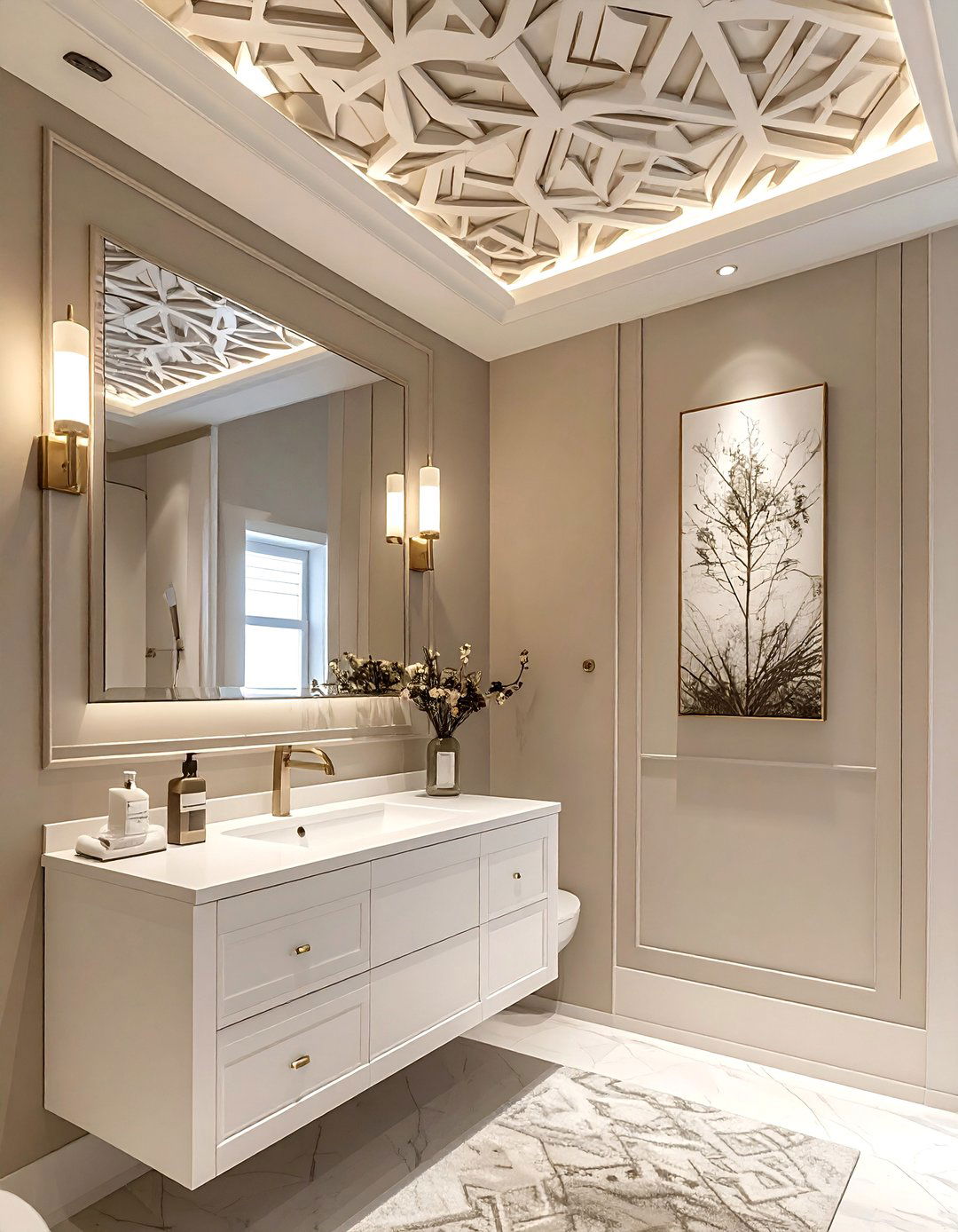 Stencil bathroom ceiling - 30 bathroom ceiling design ideas