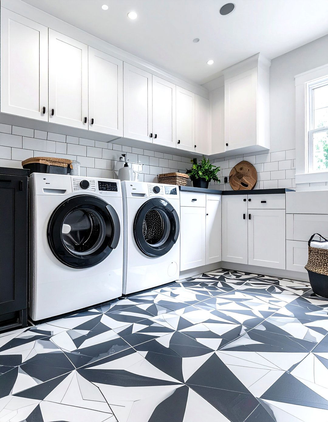 Stenciled Floor Tile - 30 DIY decor ideas