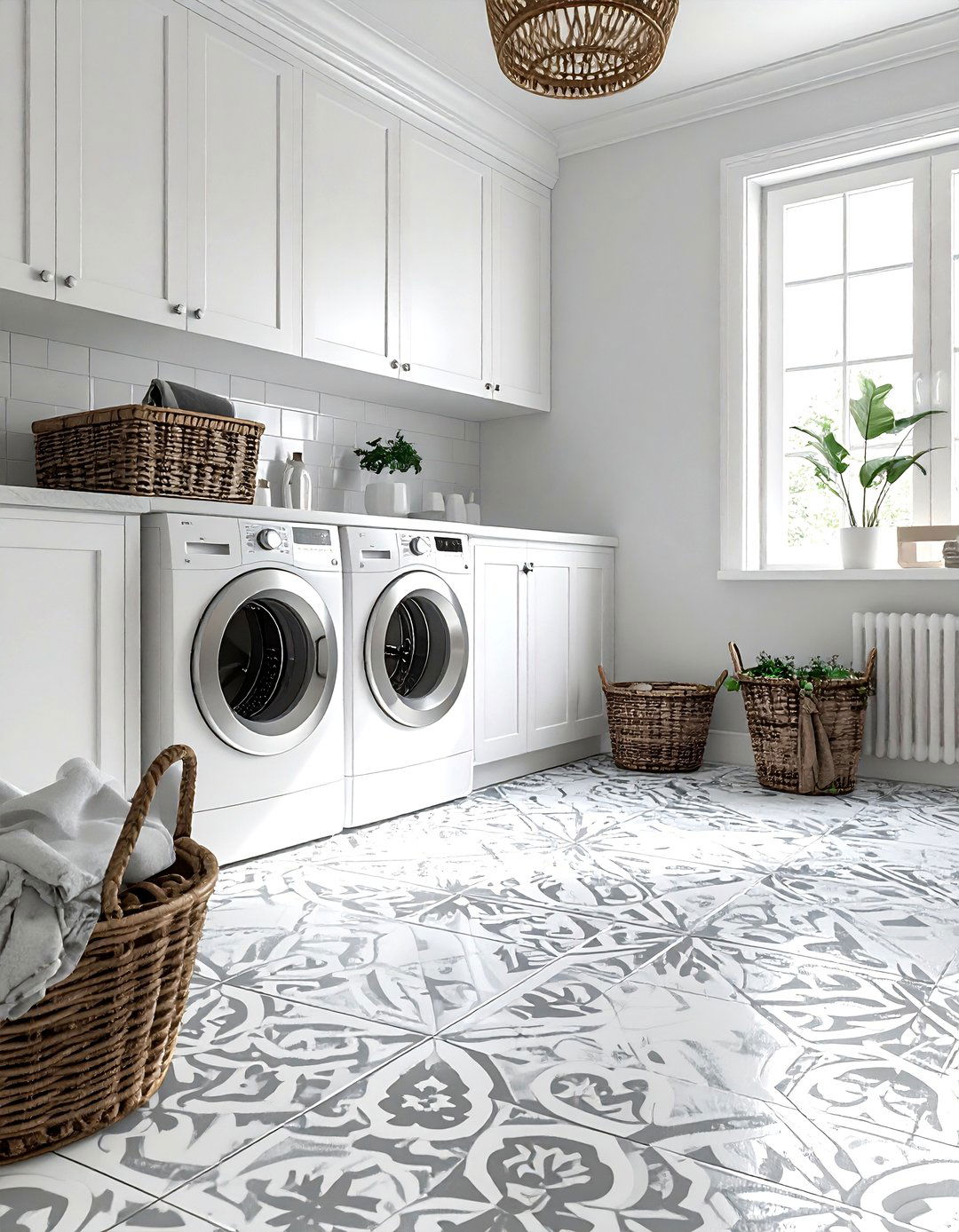 Stenciled floor - 30 one-day decor project ideas