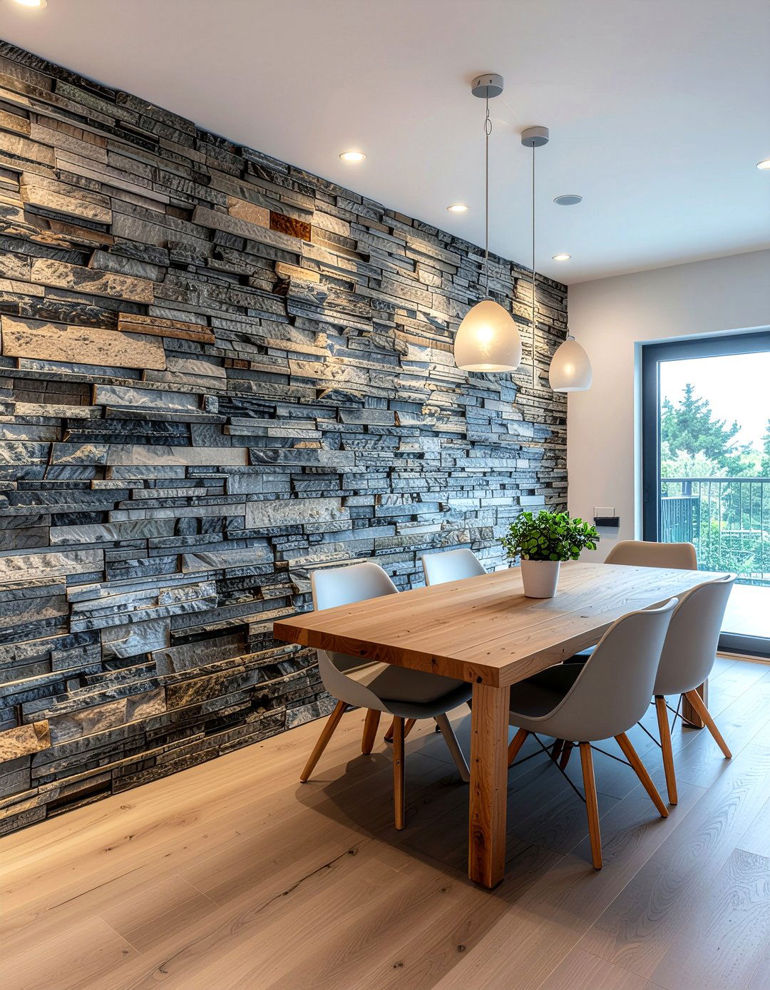 Stone Accent Wall - 30 Peruvian dining room ideas